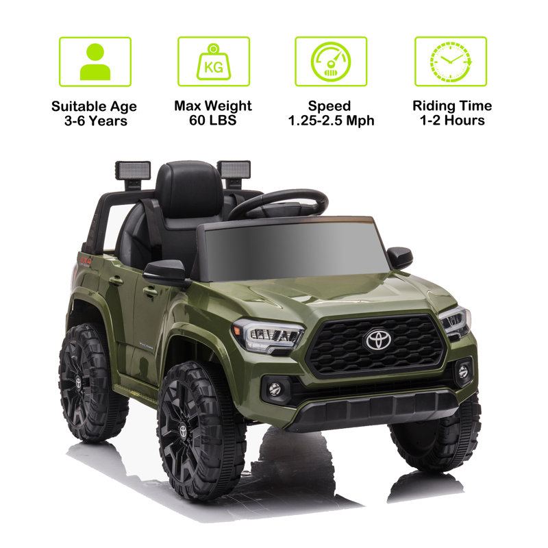 NEECHIPRO Licenced Toyota Tacoma 12V Battery Powered Kids Ride on Car Toy with Remote Control Reviews Wayfair Canada